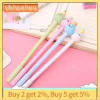 SHIWEIWU2558285การ์ตูนผลไม้สีชมพู Pulpen Hewan สีเขียวสีน้ำเงินการ์ตูนน่ารักหมึกดำปากกาสำหรับเขียนสำนักงานพลาสติก