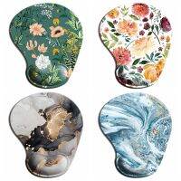 Flower Marble Table Ergonomic Mouse Pad With Wrist Rest Non-Slip Rubber Computer Pad On The Table Surface For Mouse Wristband Keyboard Accessories