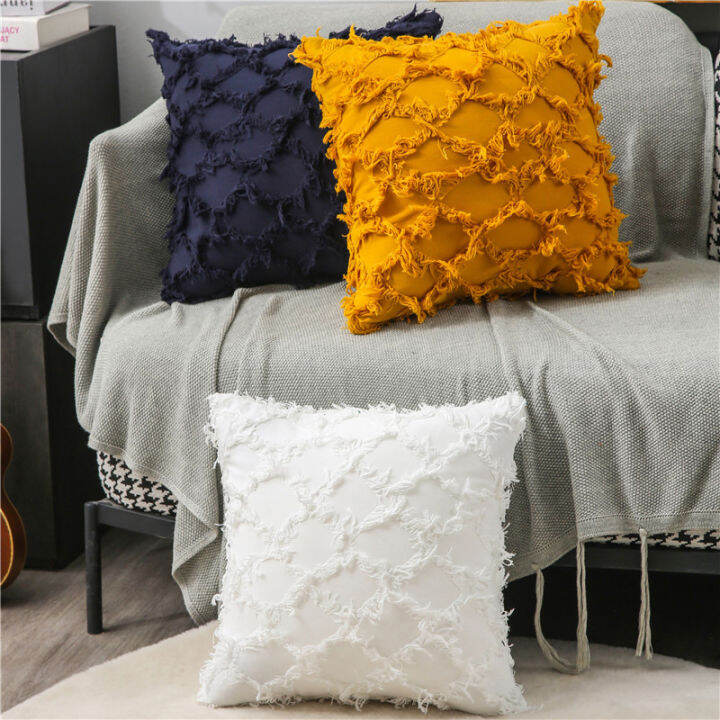 solid-color-pillowcase-plush-pillowcase-cushion-case-tassels-pillow-cover-double-sided-pillow-cover-living-room-cushion