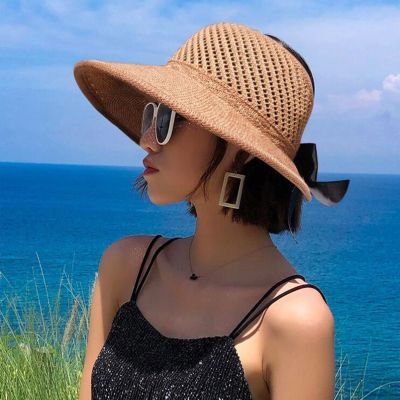 【CW】 Hollow Raffia Hats Top Hat  Visors Beach