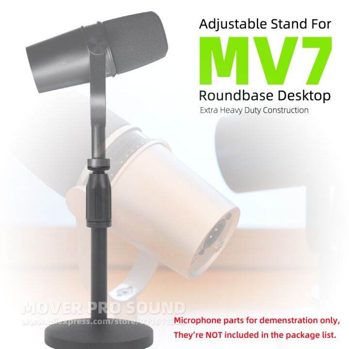 Adjustable Height Table Desk Style Microphone Stand For SHURE MV7 MV 7 Mic Tabletop Extending