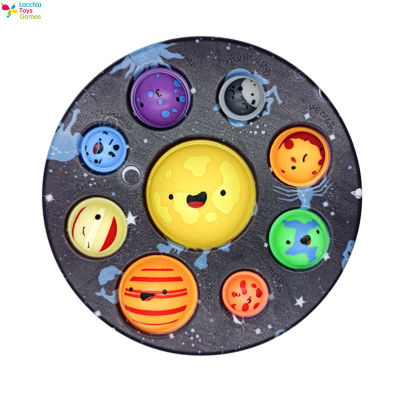 LT【hot Sale】Pop It Eight Major Planets Pattern Sensory Toy Stress Relief Anti Anxiety Decompression Toys1【cod】