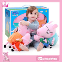 4 ชิ้น / เซ็ต Peppa Pig George ตุ๊กตาตุ๊กตาของเล่น Peppa Pig ครอบครัวตุ๊กตาคริสต์มาสปีใหม่ของขวัญสำหรับเด็ก