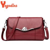 【CC】 Yogodlns Designer Shoulder New Fashion Handbag and Purse Leather Crossbody for Black Winered