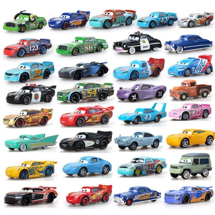 Cars 2 Blue Lightning McQueen and his Friends 1/55 Metal Die Casting Car  Toy for 3 4 5 6 Year Old,in Bulk