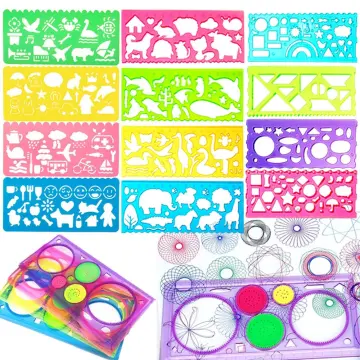 Kids Drawing Template Art Tool Painting Stencil Rulers Kit Drawing