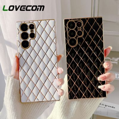LOVECOM Luxury Diamond Plating Geometric Phone Case For Samsung S22 Ultra S21 Plus A22 A32 A12 A52 5G A72 Note 20 Soft Cover