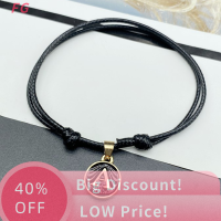 ?【Lowest price】FG สร้อยข้อมือแฟชั่นลายตัวอักษรภาษาอังกฤษขนาด26นิ้วแบบทำมือปรับได้สร้อยข้อมือด้ายขี้ผึ้งสีดำสำหรับผู้หญิงผู้ชายเครื่องประดับของขวัญ