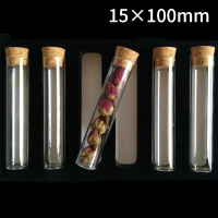24pcslot 15x100mm Flat Bottom Glass Test Tube With Cork Stoppers For Kinds Of TESTS