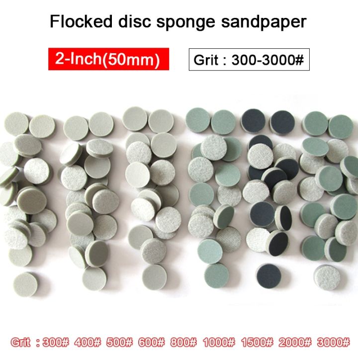 1pcs-2inch-sponge-sanding-disc-50mm-dry-grinding-flocking-hook-amp-loop-sandpaper-300-3000grit-for-wood-metal-furniture-polishing