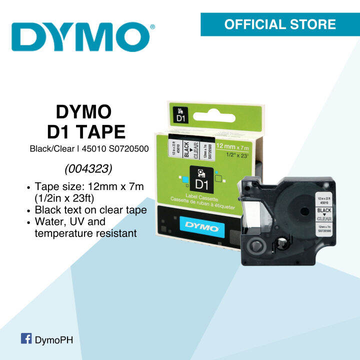 DYMO D1 Label Tape 12mm x 7m (1/2 in x 23 ft) Lazada PH