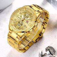 MINI FOCUS Watches Mens Top nd Luxury Gold Watch Calendar Waterproof Chronograph Multifunction Business relogio masculino New