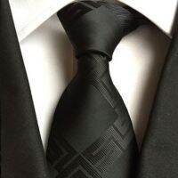 Men Classic Black Woven Jacquard Business Tie Casual Neck Tie Business Accessory X7XC