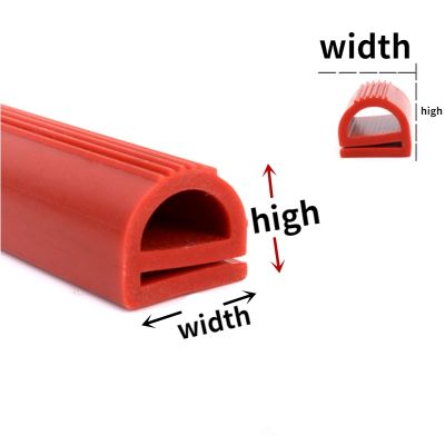 【CW】 /Red Silicone E shaped Strip Rubber strip Temperature Oven 1 3meter