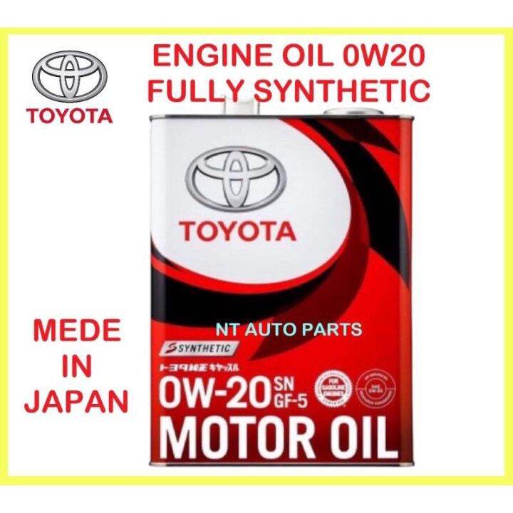 100% Original Toyota 0W-20 0W20 Synthetic SP GF-5A Engine Oil 4L ...