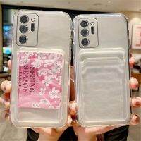 เคสโทรศัพท์กระเป๋าเงินใส่บัตรโปร่งใสสำหรับ Samsung A51 A71 A50 A70 A52 A32 S9 S10บวก S20Fe S21โน๊ต20เคสด้านหลังแบบนิ่มใสเป็นพิเศษ