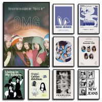 2023 ❈☄❖ Korean Kpop Girl Group Idol New Jeans Music Album OMG Cover Rabbit Poster Print Canvas Painting Wall Art Picture Home Room Decor