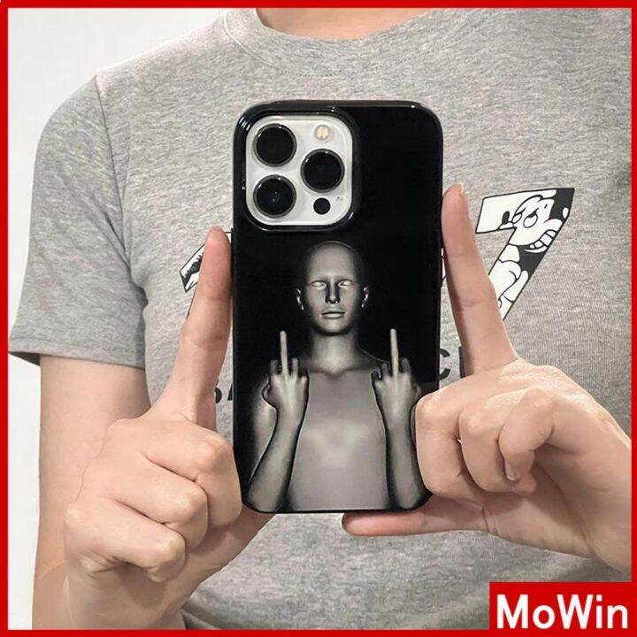 mowin-เข้ากันได้สำหรับ-เคสไอโฟน-เคสไอโฟน11-เคส-iphone-soft-สีดำเงากล้องผู้ชายรูปตลก-ป้องกันการกระแทก-ใช้ได้กับไอโฟน-14-13-12-โปรแม็กซ์