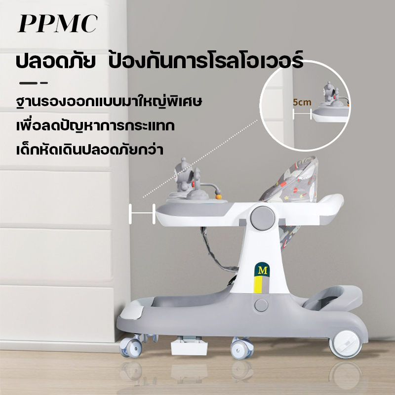 PPMC รถกลมหัดเดิน เหมาะสําหรับเด็กอายุ 6-12 เดือน 100%เรียนรู้ที่จะเดิน ป้องกันขารูปตัว ออกกำลังกายสมดุลของทารก ป้องกันการพลิกคว่ำ