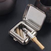 New Stainless Steel Mini Ashtray Outdoor Portable Pocket Ashtrays Car Small Ashtray Cigarette Lighter Accessories Smoker Gift