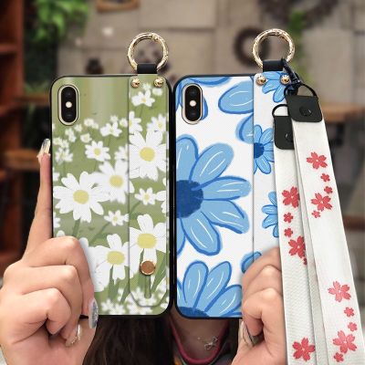 Anti-knock cartoon Phone Case For iphone X/XS protective Shockproof cute Wristband Wrist Strap Fashion Design ring Soft