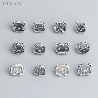 ? ของขวัญ DIY ของขวัญเครื่องประดับ S925 pure silver restoring ancient ways is Thai buttons Chinese zodiac braided rope bracelet DIY manual connection button tail buckle accessories