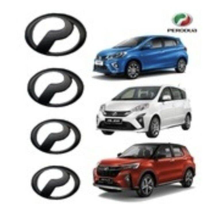 Matte Black Car Emblem Logo Ornament For Perodua Myvi Axia Bezza Alza