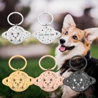 Personalized Dog Cat ID Tag Anti lost Pet Name Tags Planet Plate Engraving Dogs Cats Puppy Kitten ID Nameplate Pendant for Pets