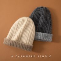 100  cashmere season plaid hats heavy ground take men and women more warm double knitting wool hat