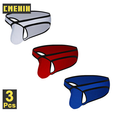 CMENIN ADANNU 3Pcs ผ้าฝ้าย Jockstrap ชุดชั้นในชายสั้นแห้งเร็วชุดชั้นในเซ็กซี่กางเกงในชายกางเกงในชายกางเกง AD7212