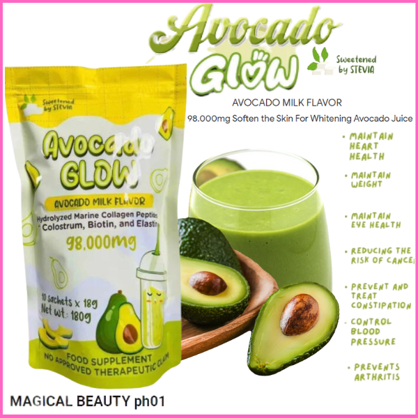 AVOCADO GLOW Avocado Milk Flavor 98,000mg Collagen Drink hydrolyzed