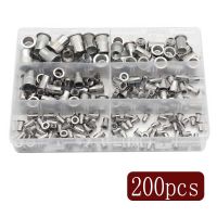 200Pcs M3 M4 M5 M6 M8 M10 304 Stainless Steel Rivnut Flat Head Threaded Rivet Insert Nutsert Cap Rivet Nut