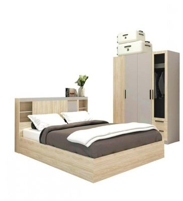 ชุดห้องนอน VIDA 6 ฟุต // MODEL : SET-2B ดีไซน์สวยหรู สไตล์ยุโรป ประกอบด้วย ( เตียง+ตู้เสื้อผ้า ) ชุดขายดี แข็งแรงทนทานมาก