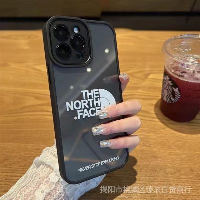 The North Face เคสโทรศัพท์มือถืออะคริลิคใส กันกระแทก ลาย Street Wear North สีดํา สําหรับ Apple iPhone 14 12 11 13 Pro Max 14plus XR XS