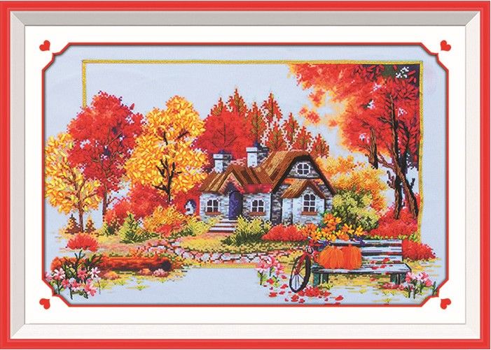 3d-autumn-season-satin-silk-ribbon-embroidery-handcraft-plant-flower-cross-stitch-kit-diy-handmade-needlework-wall-art-decor
