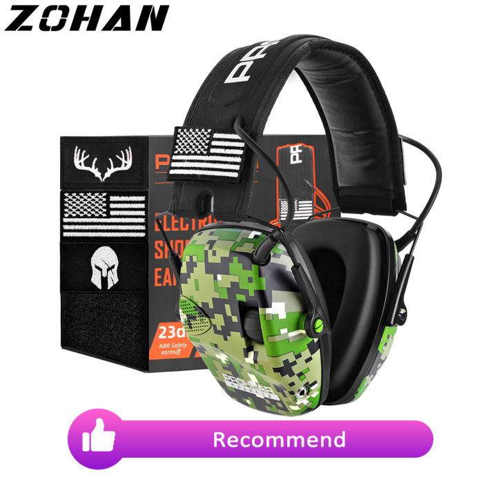 ZOHAN Tactical Electronic Shooting Earmuffs Hearing Protection Noise  Reduction Sound Amplification For Hunting Shoot Range Lazada PH