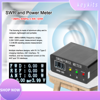 Keykits-1.8MHz-50MHz 0.5W-120W คลื่นสั้น SWR และ Power Watt Meter เมนูภาษาอังกฤษจีน Switchable Type-C อินเตอร์เฟซการชาร์จ