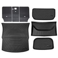 ☊♀ For Tesla Model Y Mats Plain TPE Trunk Frunk Liners Cargo Lower Compartment Boot Carpet Seat Back Protector Dirtyproof Cover