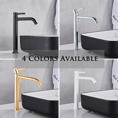Brushed Golden Bathroom Basin Faucets Deck Mounted Tall Taps Spout Vanity Sink Mixer Tap For Bathroom Torneira