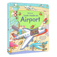 Airport encyclopedia popular science flipping Book Usborne look inside an airport Usborne look inside a series of childrens early English Education Enlightenment paperboard books for children aged 4 + English picture books words