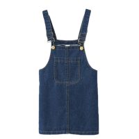 2020 New Girls Denim Strap Baby Dress Cotton Toddler Girls Spring Summer Autumn Sleeveless Pocket Front Short Dress 2-10Y  by Hs2023