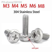 M3 M4 M5 M6 M8 Phillips Flange Bolts 304 Stainless Steel External Hex Hexagon Screws Bolt Metric Thread 6mm to 60mm