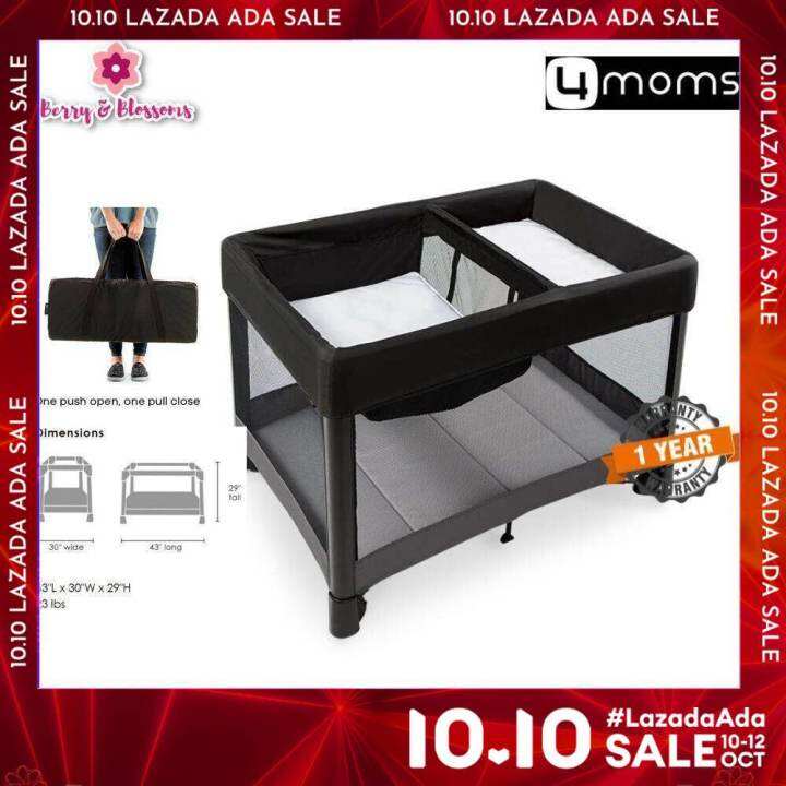 4moms Breeze Plus Portable Playard With Removable Bassinet And Baby ...