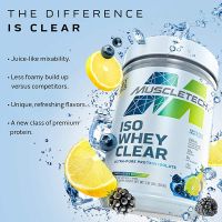 เครื่องดื่มผงสำเร็จรูป โปรตีนไฮโซเลท MuscleTech, ISO Whey Clear, Ultra-Pure Protein Isolate