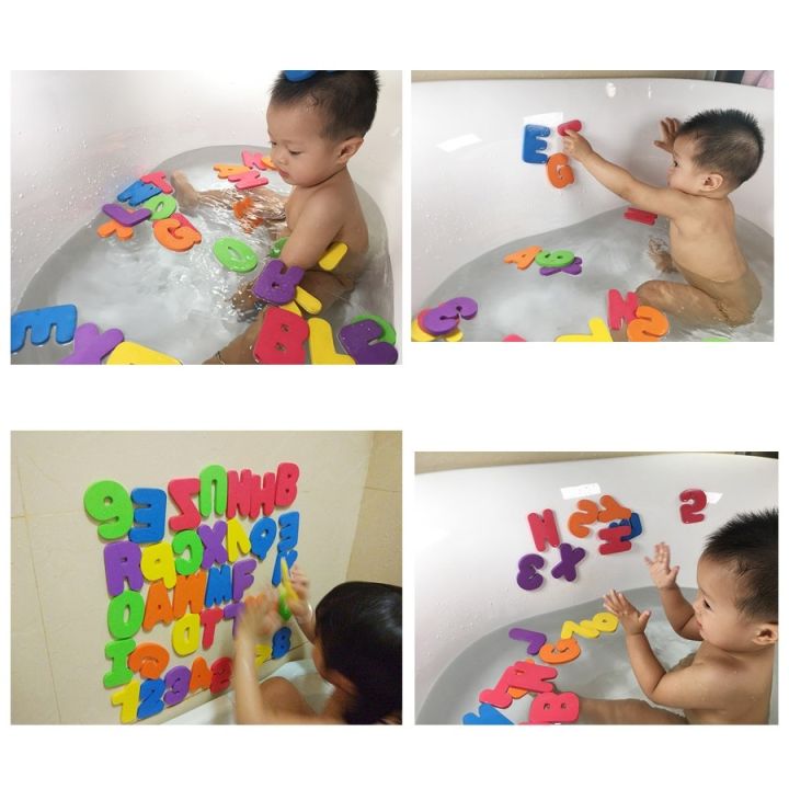ของเล่นเด็กโฟมตัวอักษรและตัวเลขลอยน้ำแปะติดฝาผนังได้-ของเล่นในน้ำสำหรับเด็ก-ของเล่นตอนอาบน้ำสำหรับเด็ก