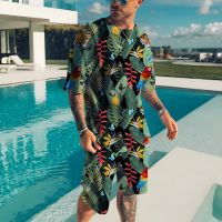 2023 New Summer Mens Sportwear Suit 3D Print Animals and Plants Casual Wear Fitness Sports Track Be Well Received