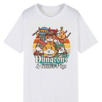 Camiseta con estampado kawaii de mazmorras y conejillos de indias, playera Retro Vintage para videojuegos, RPG, Harajuku, Anime, camisetas informales Unisex