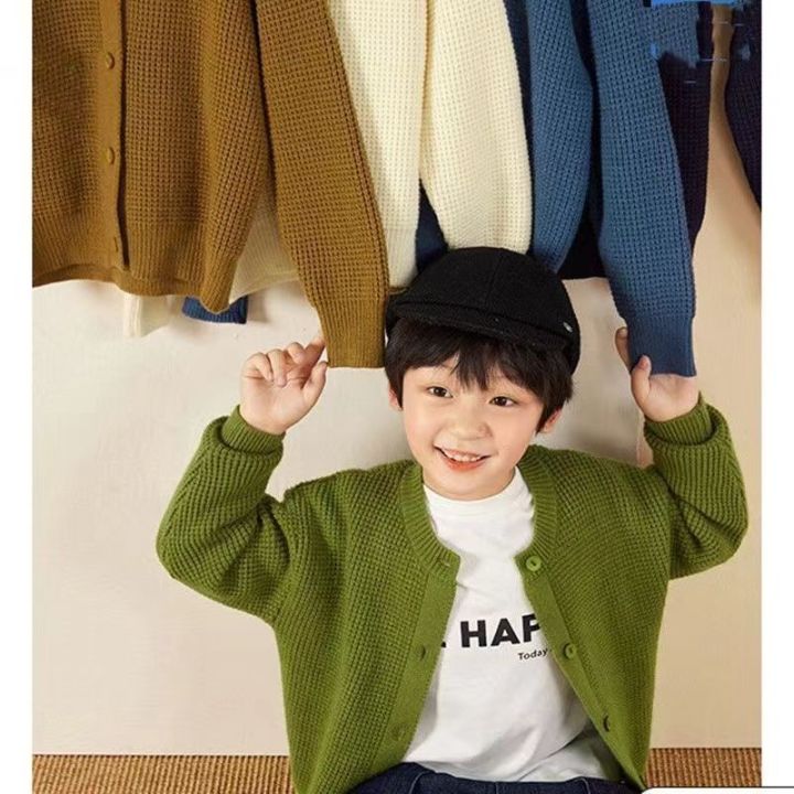 kids-boys-girls-knitted-sweaters-solid-cotton-cardigan-2022-new-arrival-autumn-winter-clothing-children-casual-navy-sweaters