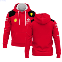 New Scuderia Ferrari Hooded Winter Jacket with Zipper And Charles Leclerc F1 Football Team Pattern, Suitable for Spring And Autumn, Suitable for Boys. Women in 2023 popular