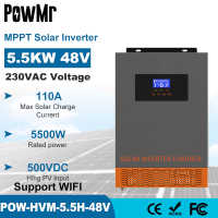 ?ยอดขายอันดับ1 Hybrid inverter PowMr 3.5 to 5.5 KW อินเวอร์เตอร์ไฮบริด ไม่ใส่แผงก็ทำงานได้ รุ่นใหม่ล่าสุด2022 มีรุ่นขนานเครื่องได้ด้วย